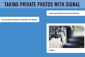 Header image of someone sharing a photo within Signal