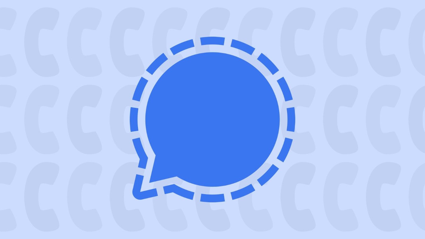 A header image with a Signal logo in the foreground, against a backdrop of a grid of old-fashioned telephones.