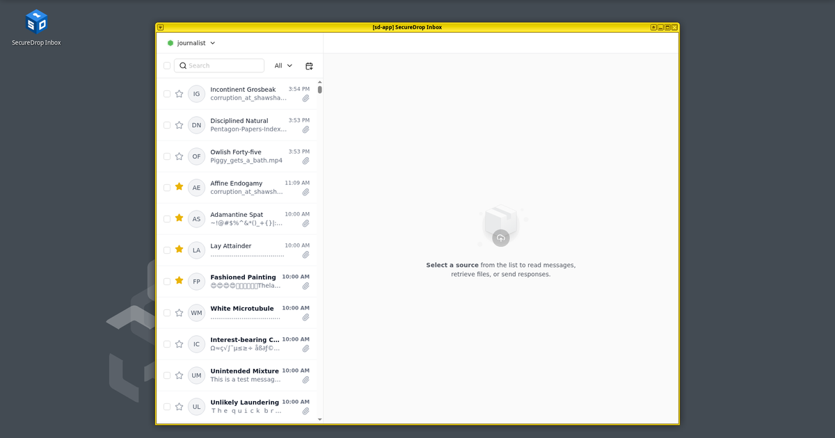 Secure Desktop Inboxes SecureDrop Inbox 1.0.0 released