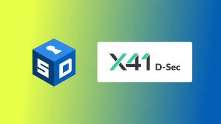 The SecureDrop and X41 D-Sec logos superimposed over a yellow and blue background