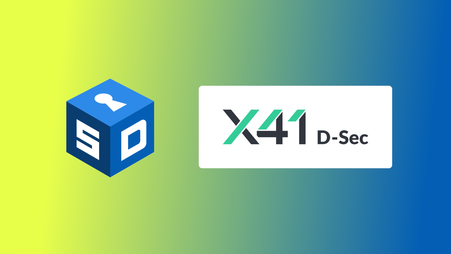 The SecureDrop and X41 D-Sec logos superimposed over a yellow and blue background