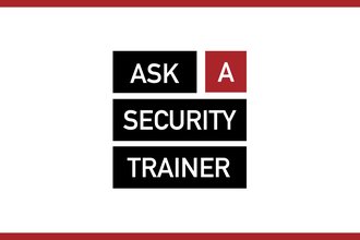 Header image reading "Ask a security trainer" featuring the faces of our digital security training team