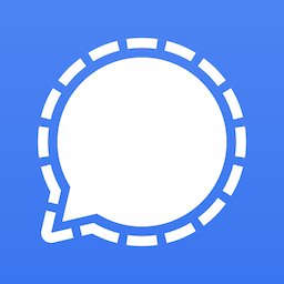 Signal's title logo, which looks like a speech bubble.