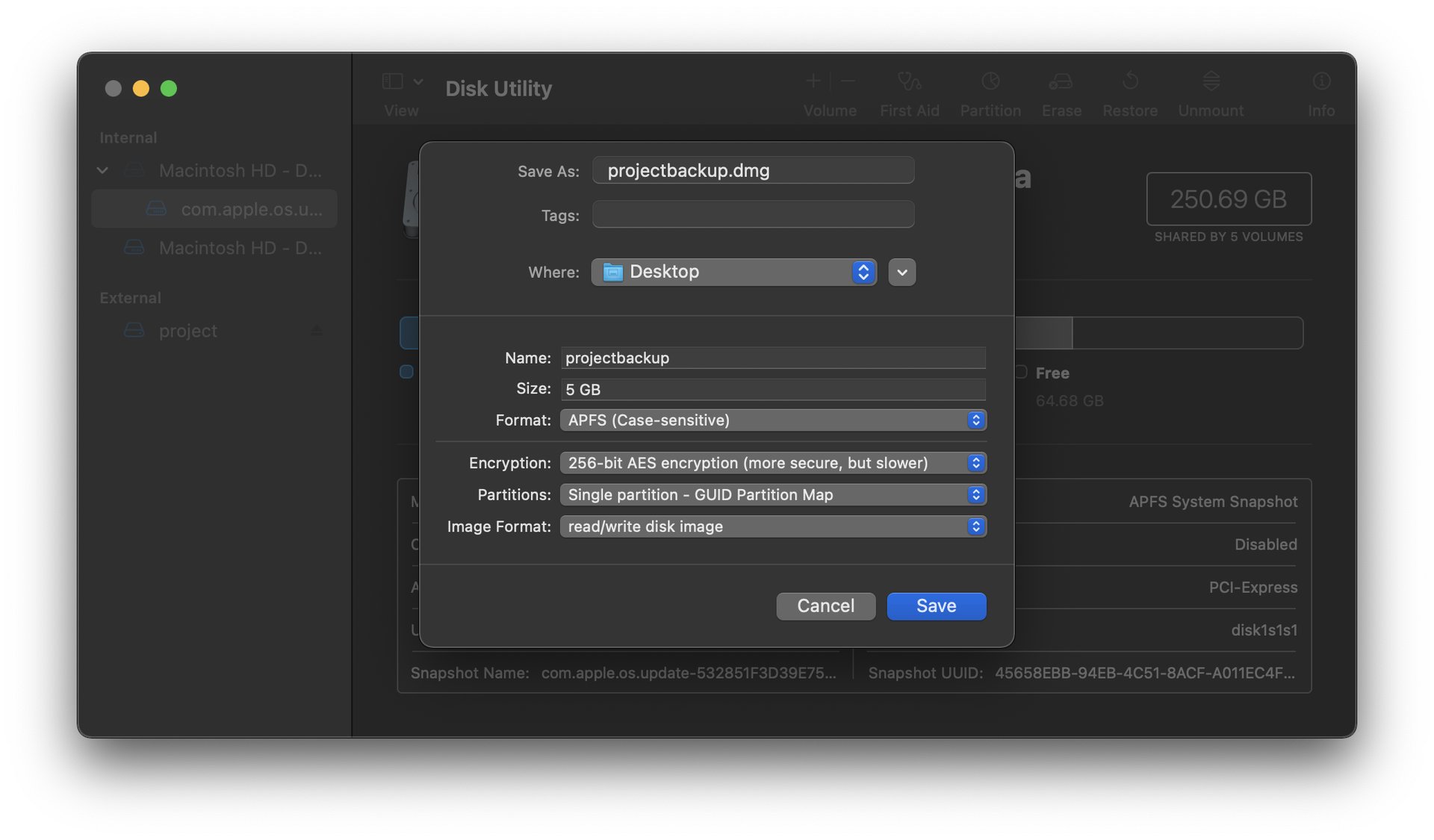Disk Utility new disk image options