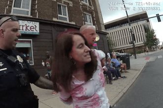 Footage from a Denver police officer's body camera shows officers handcuffing Colorado Independent editor Susan Greene.