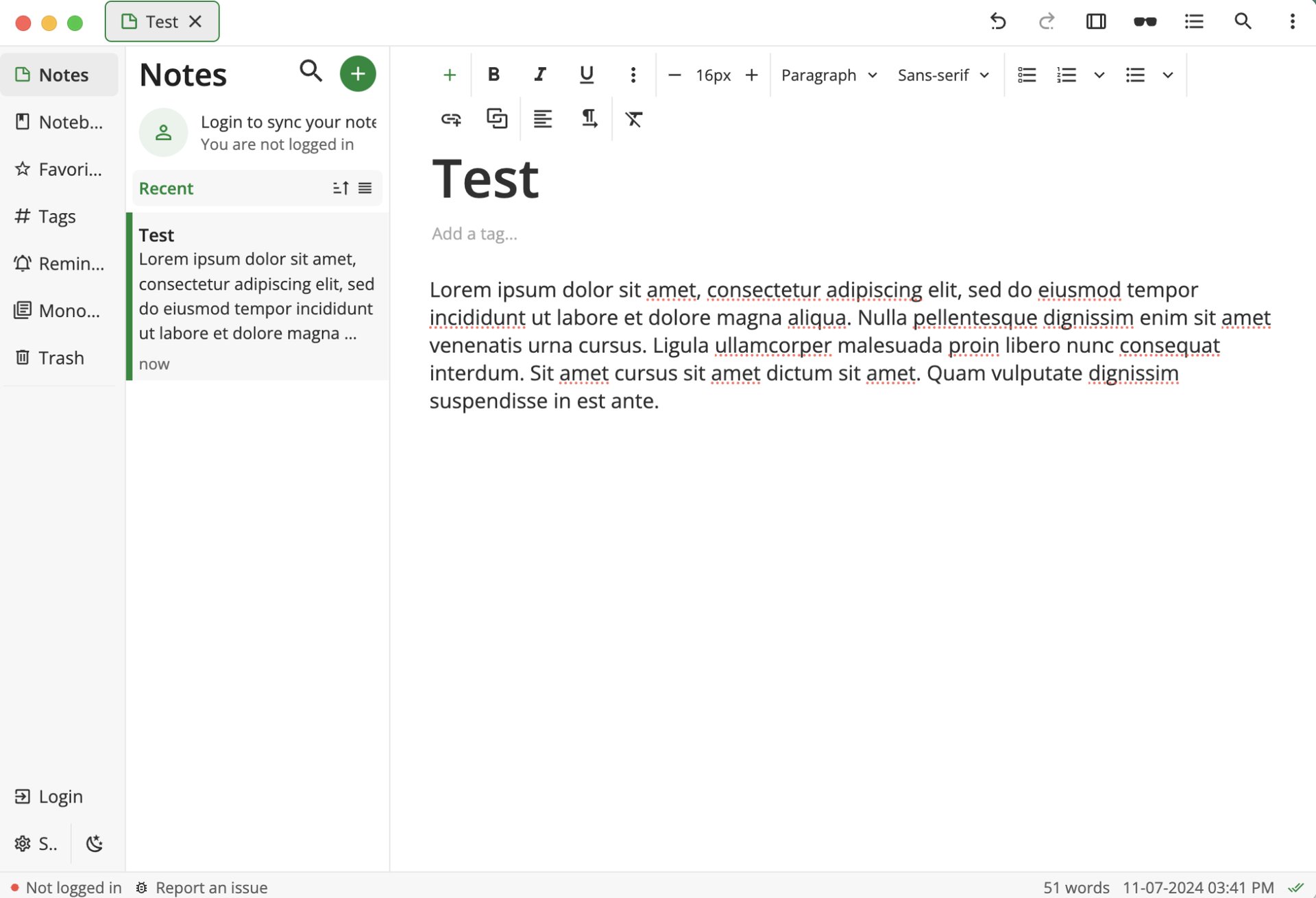 Screenshot: NotesNook