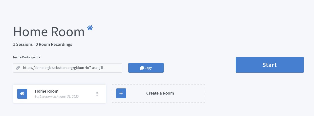 Screenshot of the BigBlueButton interface