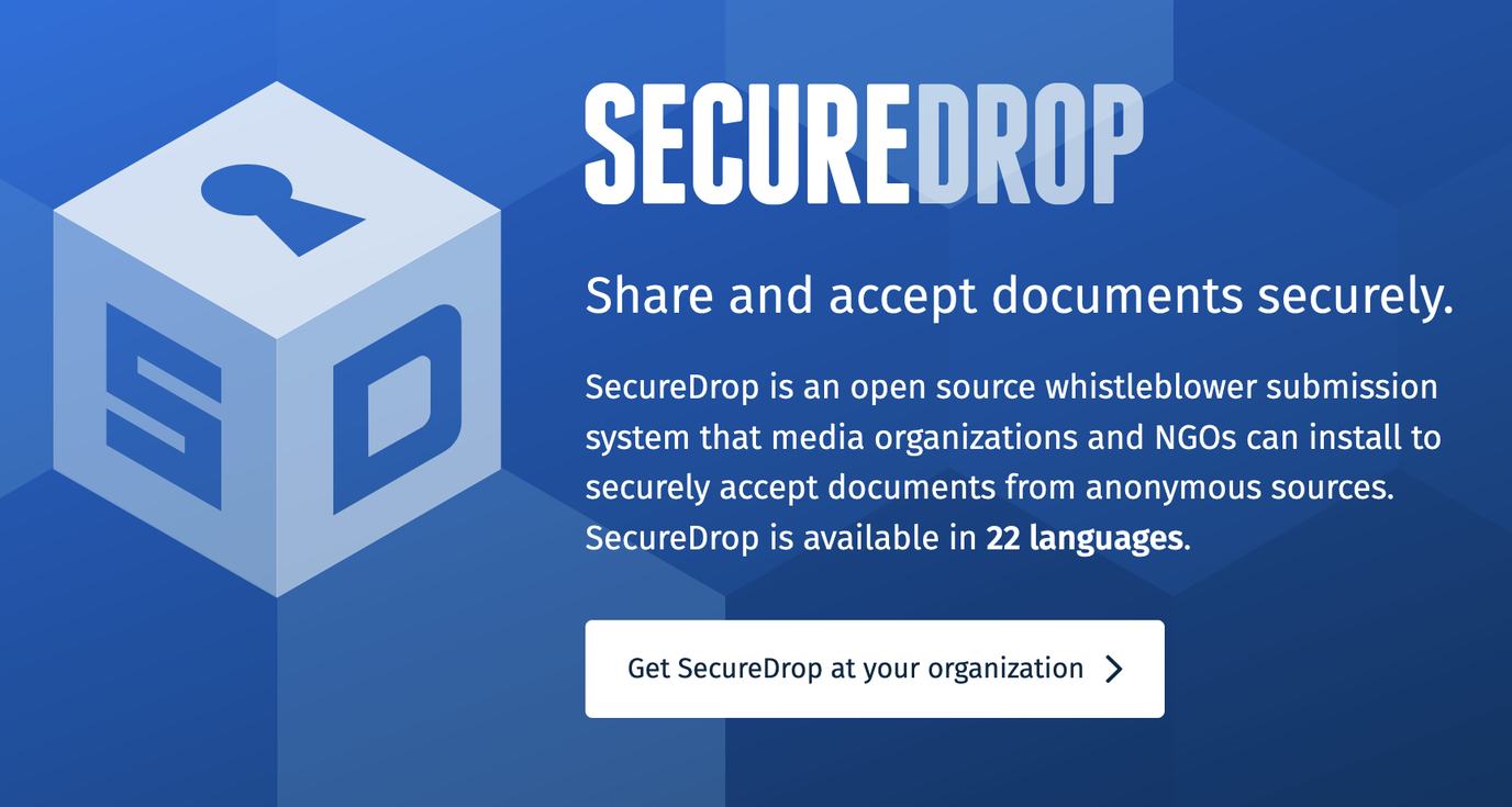 Screenshot: SecureDrop website