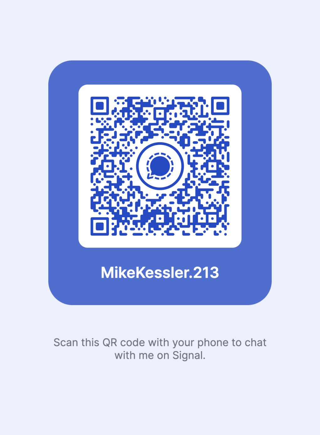 A username and QR code generated by Signal, via KQED California Newsroom.