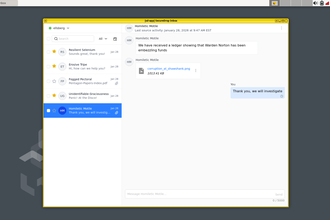 The SecureDrop Inbox running on SecureDrop Workstation