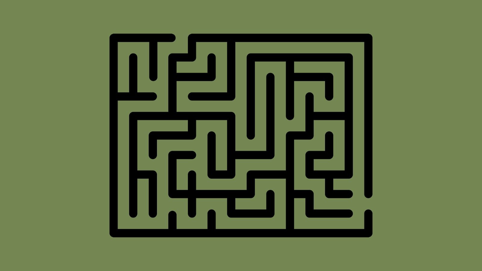 A maze against a green background