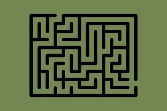 A maze against a green background