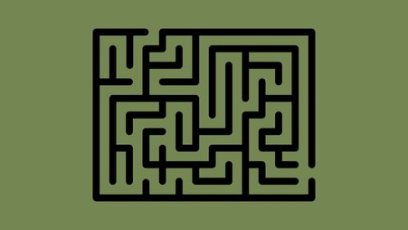 A maze against a green background