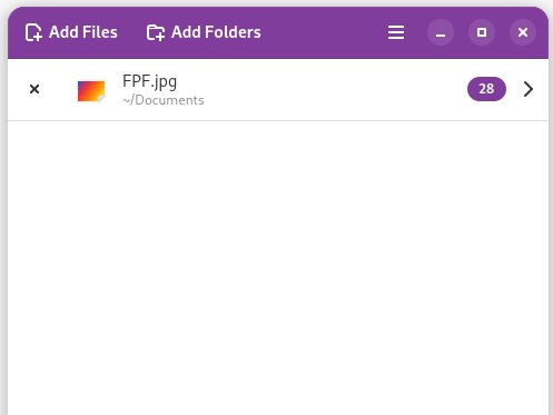 A screenshot of the Metadata Cleaner app with a jpeg file added.