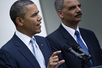 President Barack Obama, left, and Attorney General Eric Holder