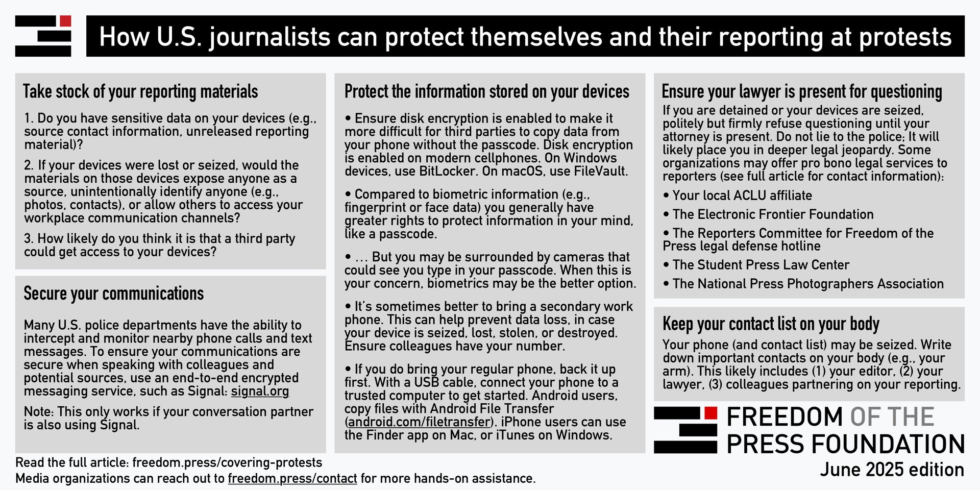 How U.S. journalists can protect themselves and their reporting at protests