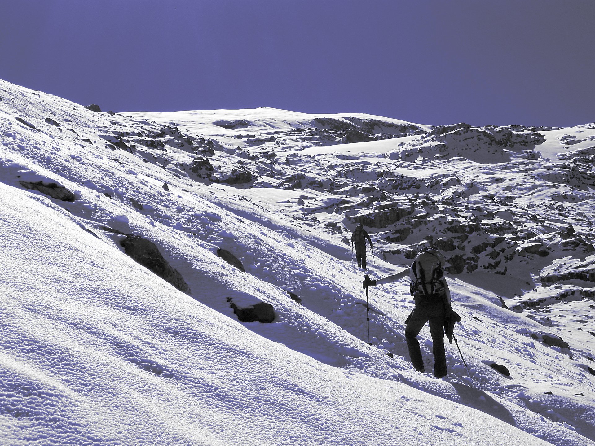 Two climbers on the Swiss Alps