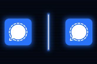 Header image with two icons for the Signal encrypted messaging app.