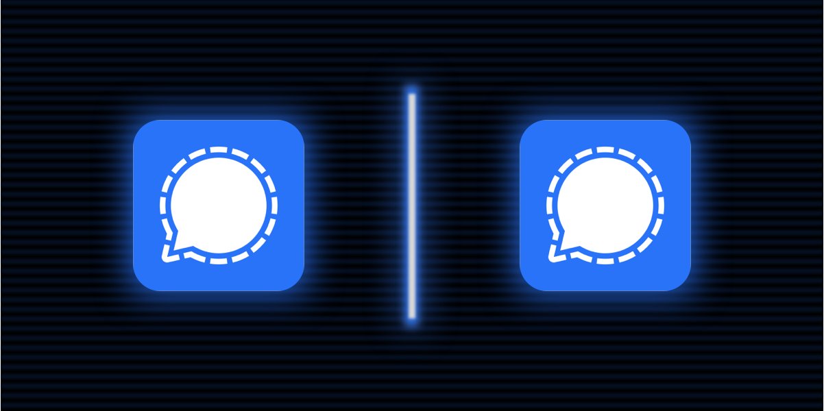 Header image with two icons for the Signal encrypted messaging app.