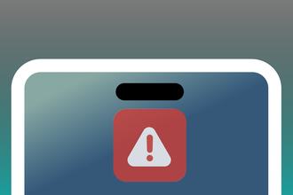 Header image of a smartphone with an icon with an exclamation alert on the screen