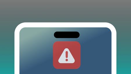 Header image of a smartphone with an icon with an exclamation alert on the screen