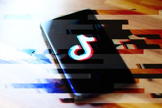 Header image of a phone with a TikTok logo